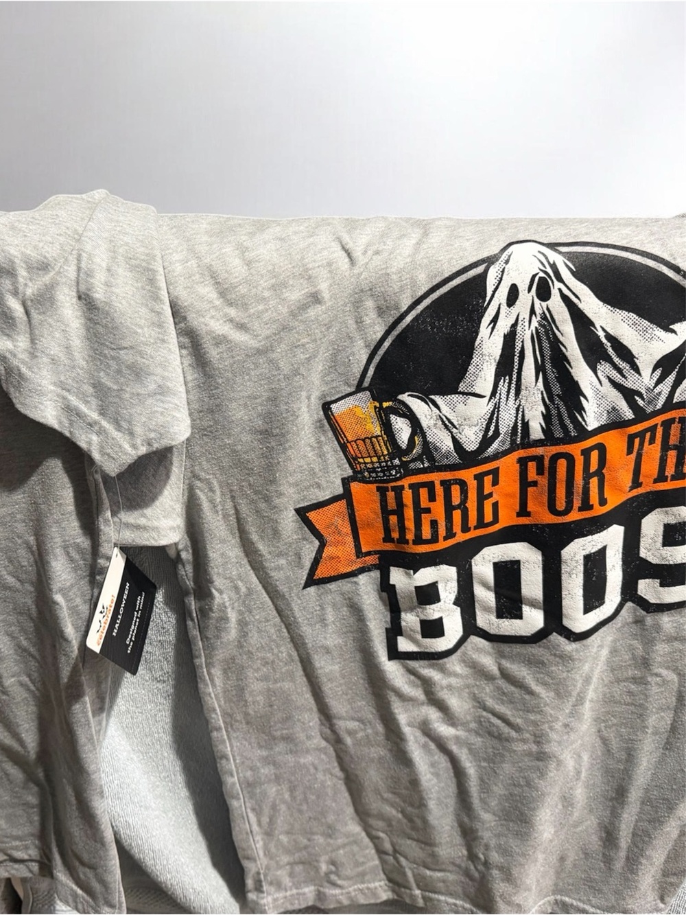 Grey 'Here For The Boos' Graphic Tee